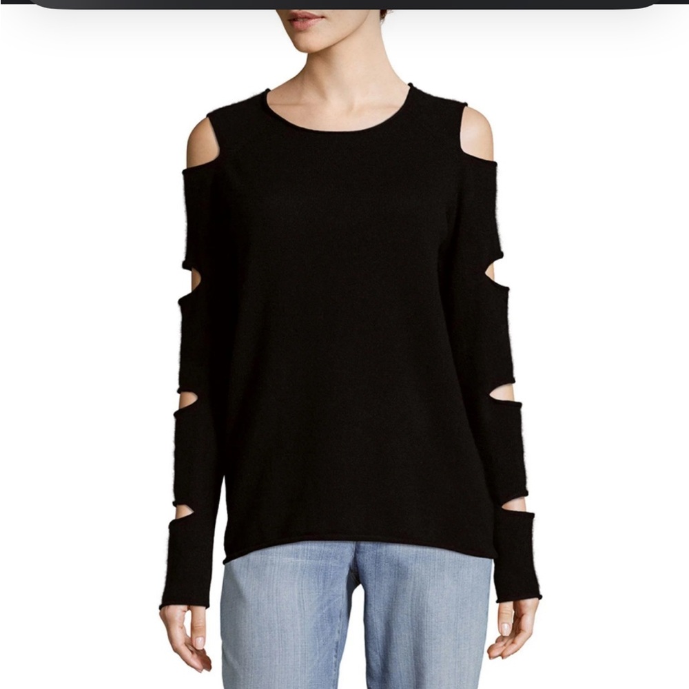 Skull Cashmere Slash Crewneck Sweater - Picture 1 of 4